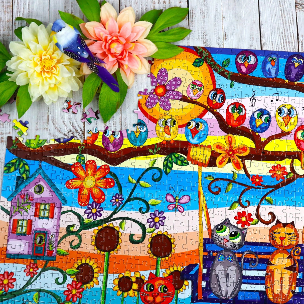 Meowsical Concert 1000 Piece Jigsaw Puzzle by JaCaRou Puzzles - JaCaRou Puzzles Inc. - Jigsaw Puzzles - The Puzzle Center -