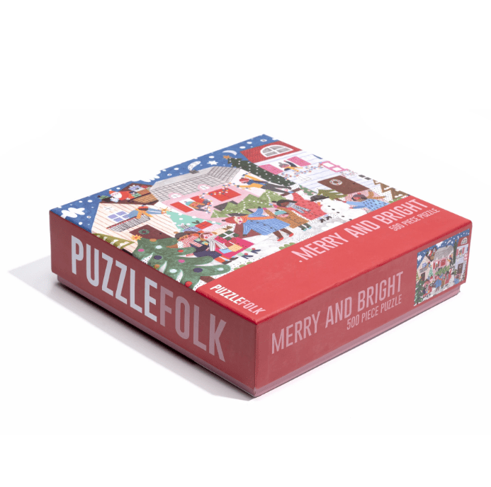 Merry and Bright 500 Piece Christmas Puzzle by Puzzlefolk - Puzzlefolk - Jigsaw Puzzles - The Puzzle Center -