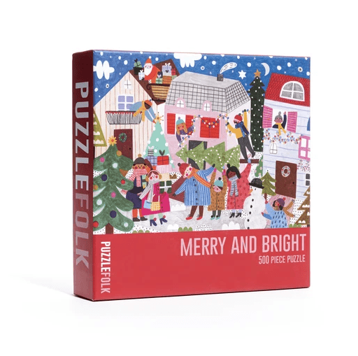 Merry and Bright 500 Piece Christmas Puzzle by Puzzlefolk - Puzzlefolk - Jigsaw Puzzles - The Puzzle Center -