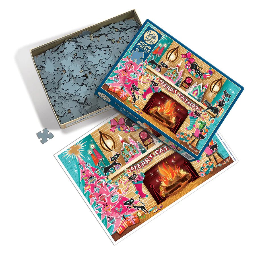 Merry Catmas 500 Piece Jigsaw Puzzle | Cobble Hill - Jigsaw Puzzles - The Puzzle Center