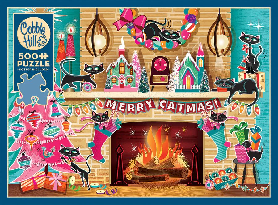 Merry Catmas 500 Piece Jigsaw Puzzle | Cobble Hill - Jigsaw Puzzles - The Puzzle Center