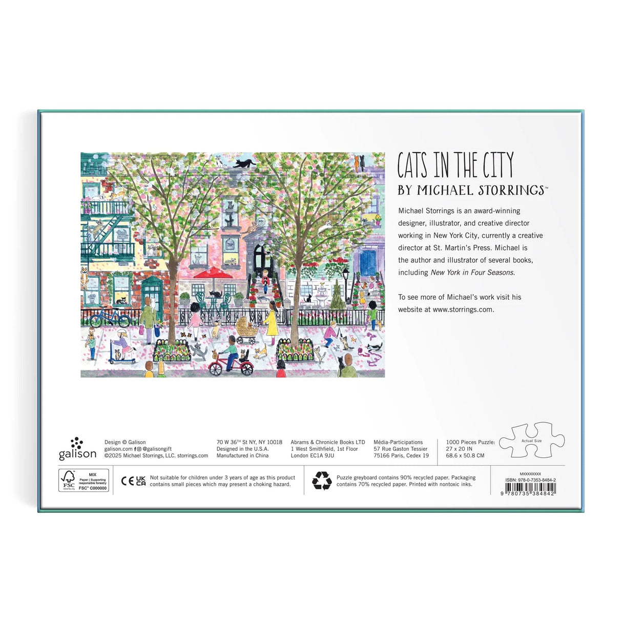 Michael Storrings Cats in the City 1000 Piece Jigsaw Puzzle | Galison - Jigsaw Puzzles - The Puzzle Center