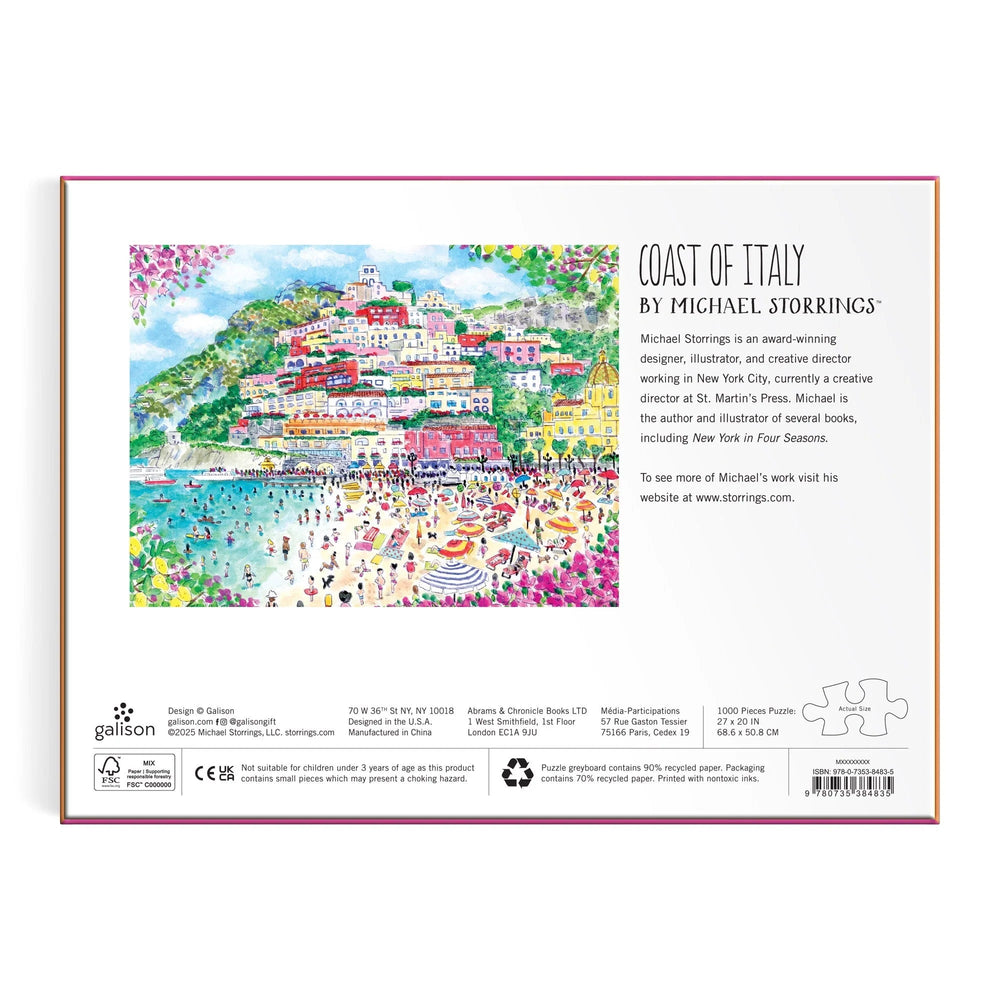 Michael Storrings Coast of Italy 1000 Piece Jigsaw Puzzle | Galison - Jigsaw Puzzles - The Puzzle Center