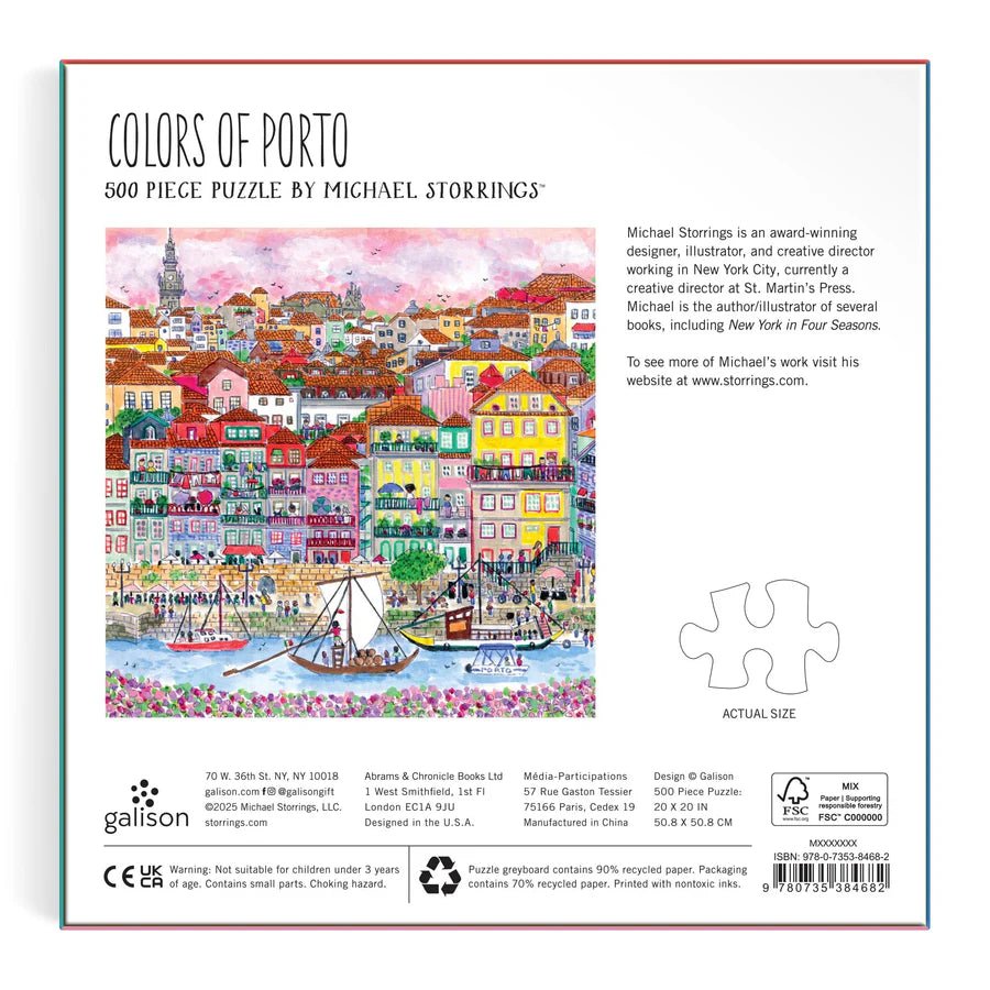Michael Storrings Colors Of Porto 500 Piece Jigsaw Puzzle by Galison - Galison - Jigsaw Puzzles - The Puzzle Center