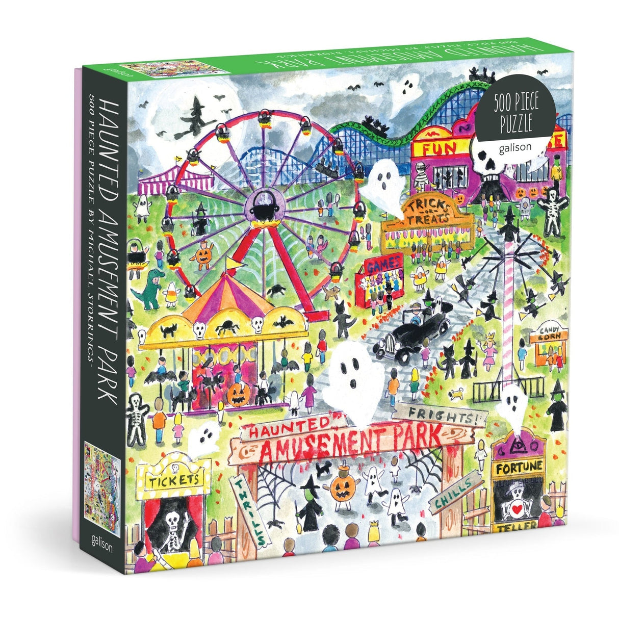 Michael Storrings Haunted Amusement Park 500 Piece Jigsaw Puzzle | Galison - Jigsaw Puzzles - The Puzzle Center