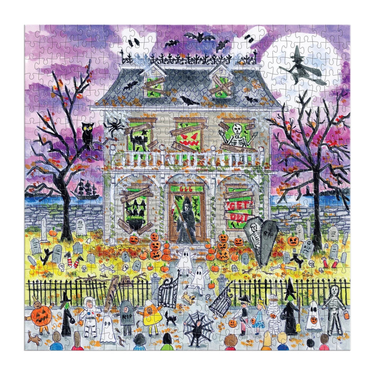 Michael Storrings Haunted House 500 Piece Glow in the Dark Jigsaw Puzzle | Galison - Jigsaw Puzzles - The Puzzle Center