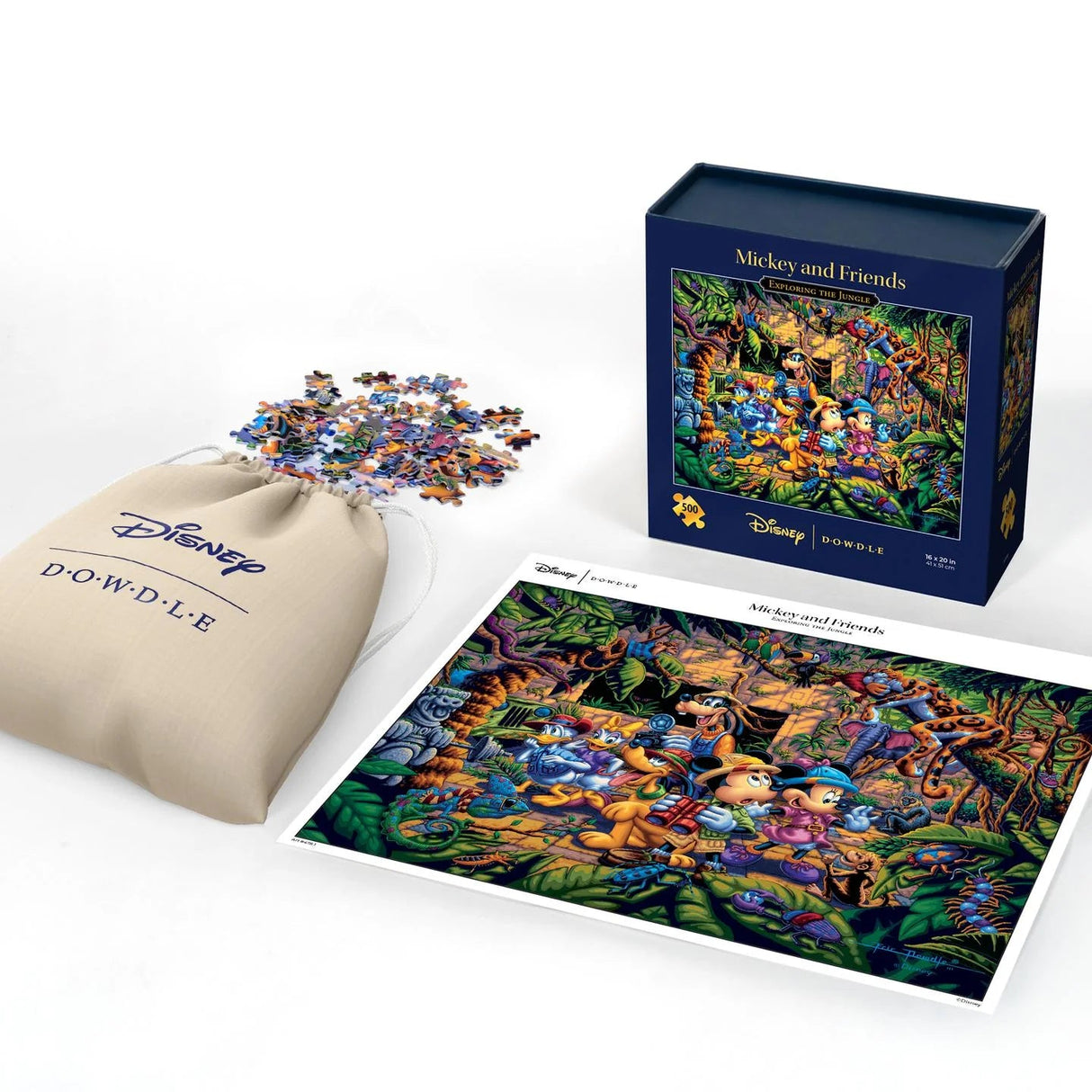 Mickey & Friends Exploring the Jungle 500 Piece Puzzle by Dowdle and Disney - Dowdle - Jigsaw Puzzles - The Puzzle Center -