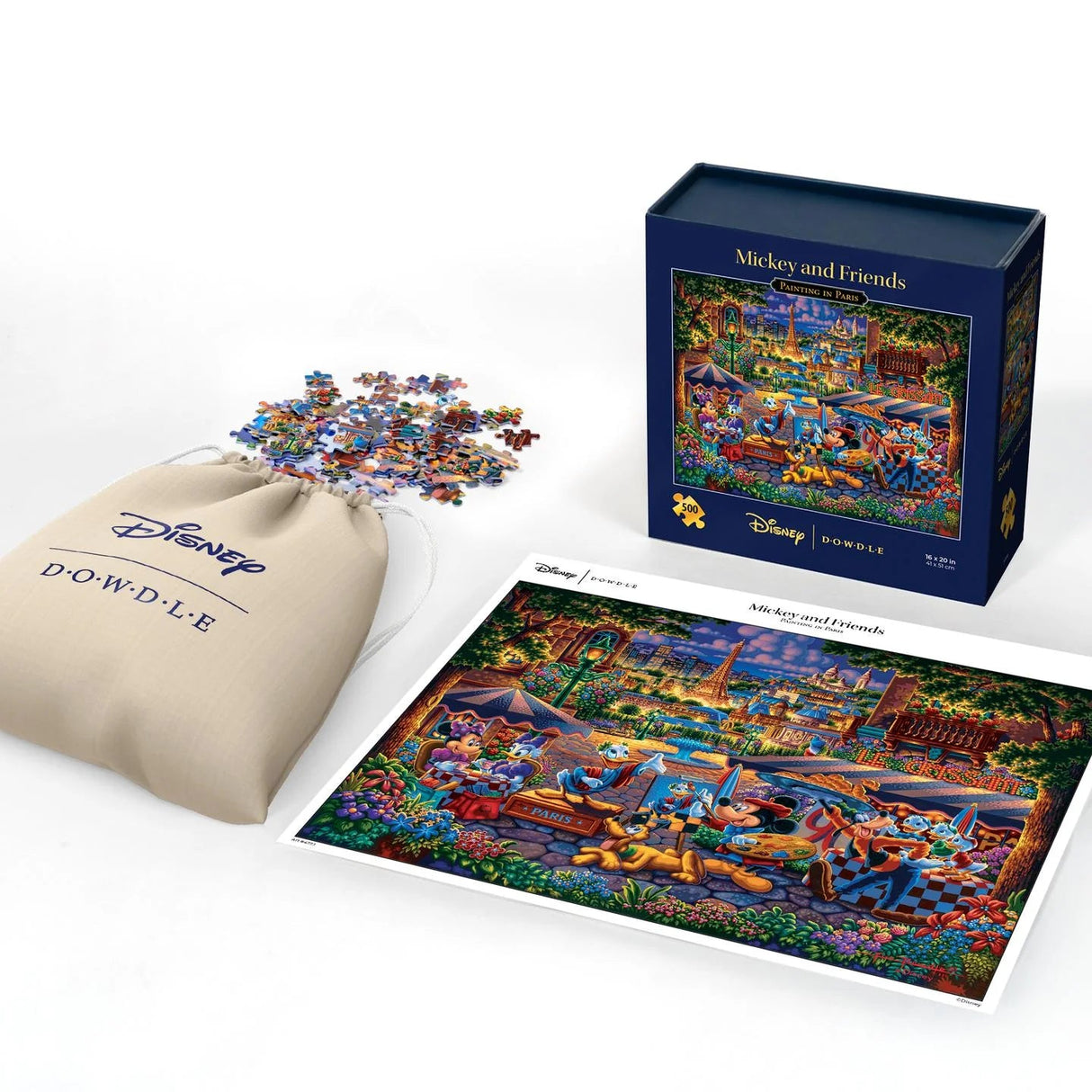 Mickey & Friends Painting in Paris 500 Piece Jigsaw Puzzle by Dowdle and Disney - Dowdle - Jigsaw Puzzles - The Puzzle Center -