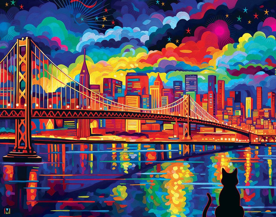 Midnight in San Francisco 1000 Piece Jigsaw Puzzle by Springbok Puzzles - Springbok Puzzles - Jigsaw Puzzles - The Puzzle Center -