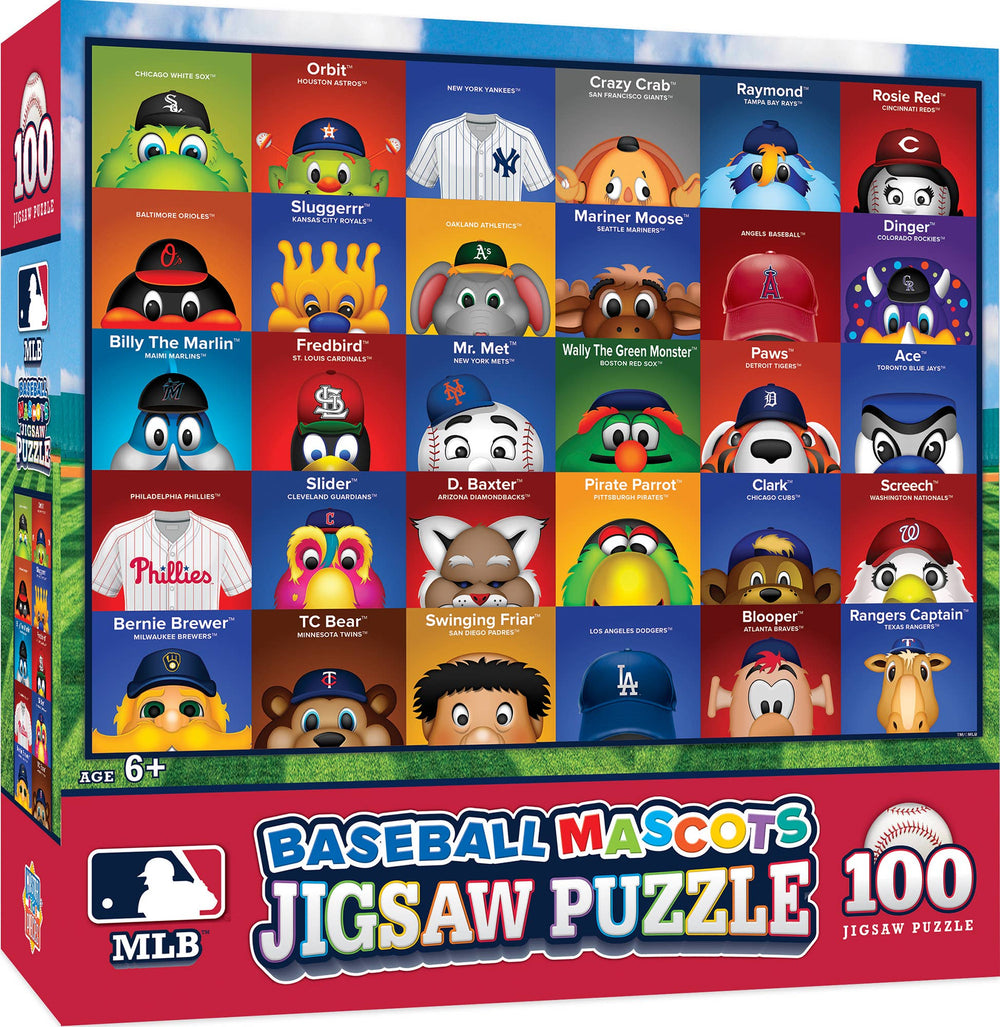 MLB Mascots 100 Piece Puzzle by Masterpieces - Masterpieces Puzzles - Jigsaw Puzzles - The Puzzle Center