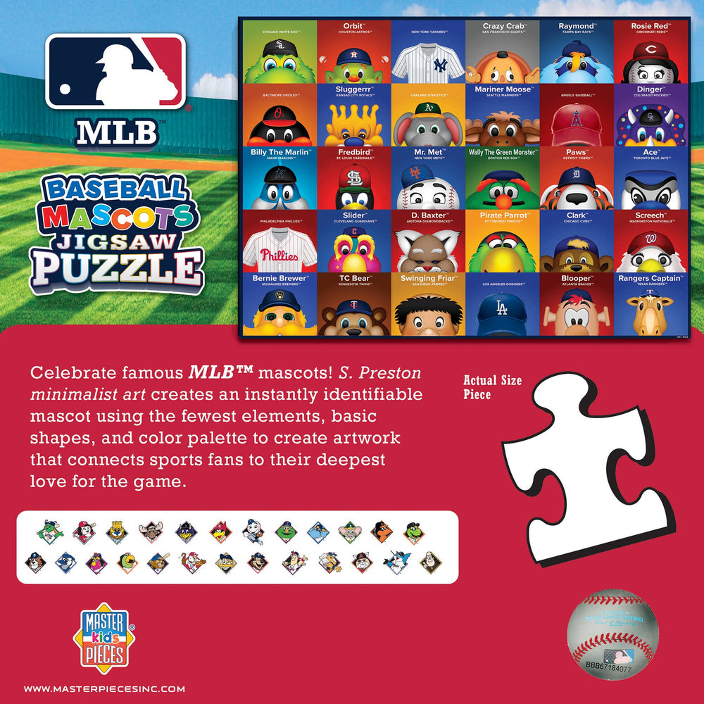 MLB Mascots 100 Piece Puzzle by Masterpieces - Masterpieces Puzzles - Jigsaw Puzzles - The Puzzle Center