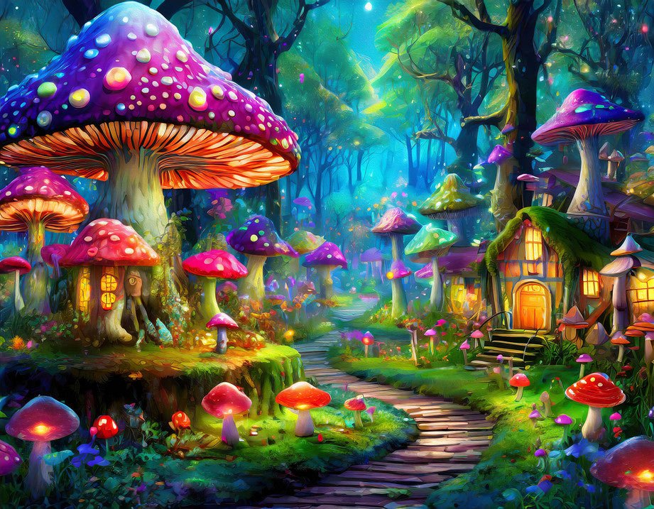 Mushroom Path 500 Piece Jigsaw Puzzle by Springbok Puzzles - Springbok Puzzles - Jigsaw Puzzles - The Puzzle Center