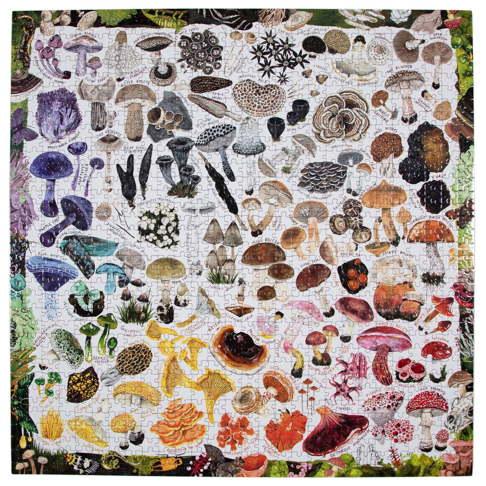 Mushroom Rainbow 1000 Piece Square Jigsaw Puzzle by eeBoo - eeBoo - Jigsaw Puzzles - The Puzzle Center -