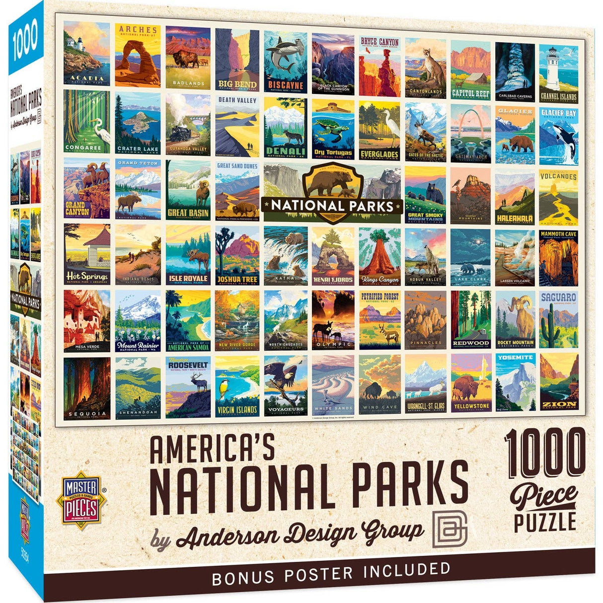 National Parks by Anderson Design Group 1000 Piece Puzzle by Masterpieces - Masterpieces Puzzles - Jigsaw Puzzles - The Puzzle Center -
