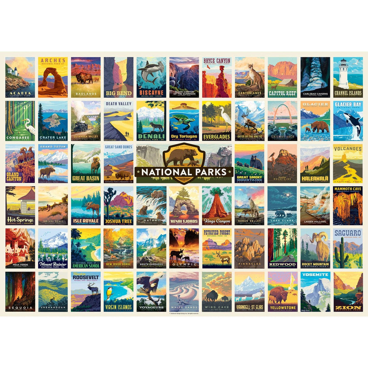 National Parks by Anderson Design Group 1000 Piece Puzzle by Masterpieces - Masterpieces Puzzles - Jigsaw Puzzles - The Puzzle Center -
