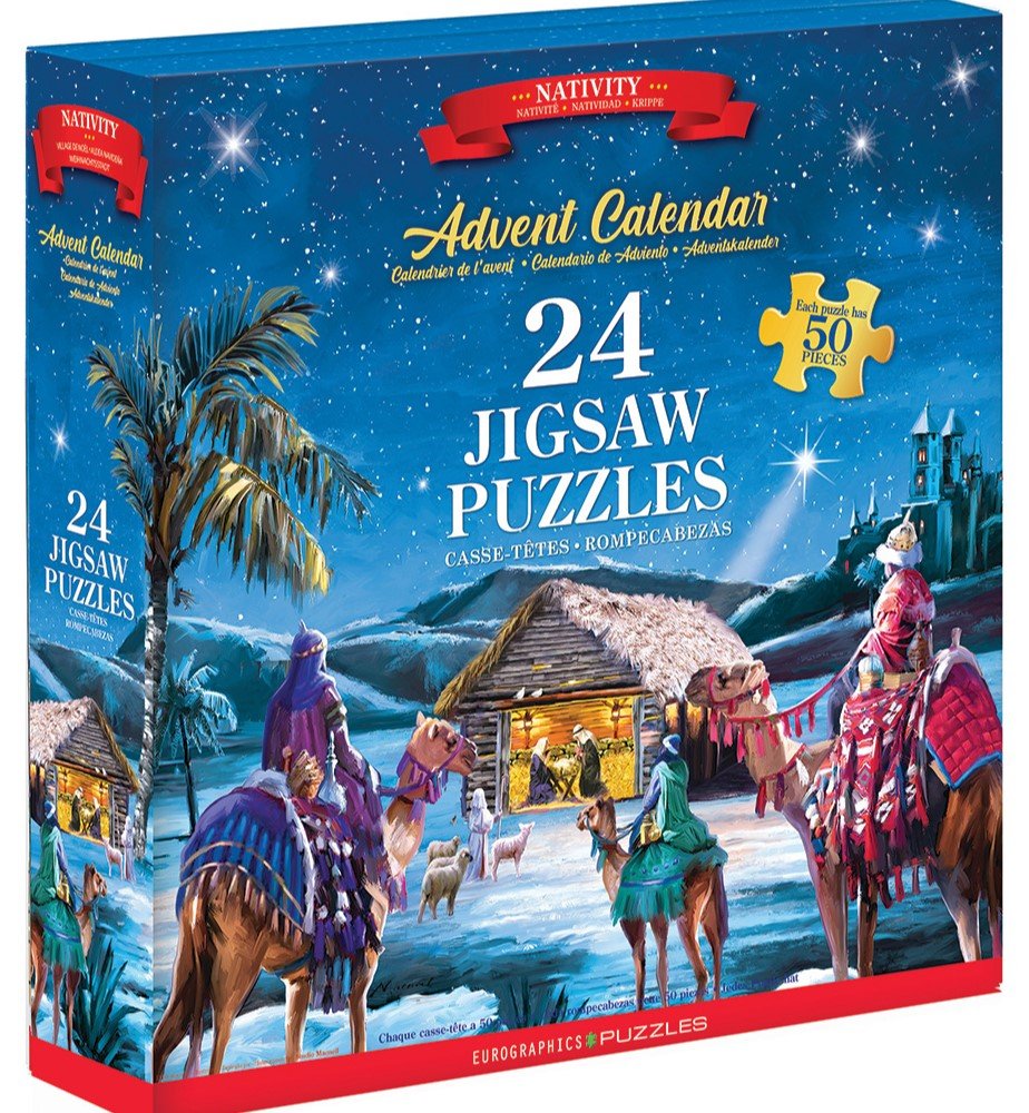 Nativity 24 x 50 Piece Advent Calendar Jigsaw Puzzles | Eurographics - Jigsaw Puzzles - The Puzzle Center