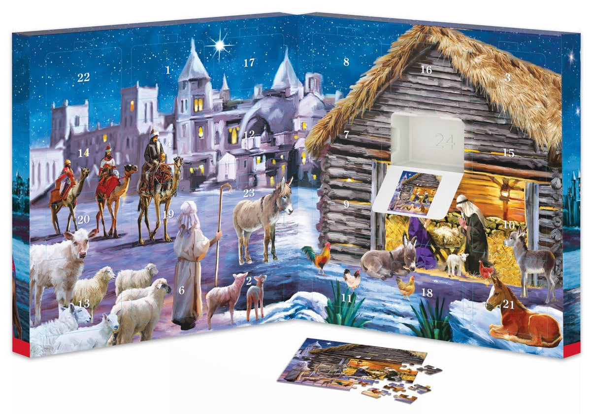 Nativity 24 x 50 Piece Advent Calendar Jigsaw Puzzles | Eurographics - Jigsaw Puzzles - The Puzzle Center