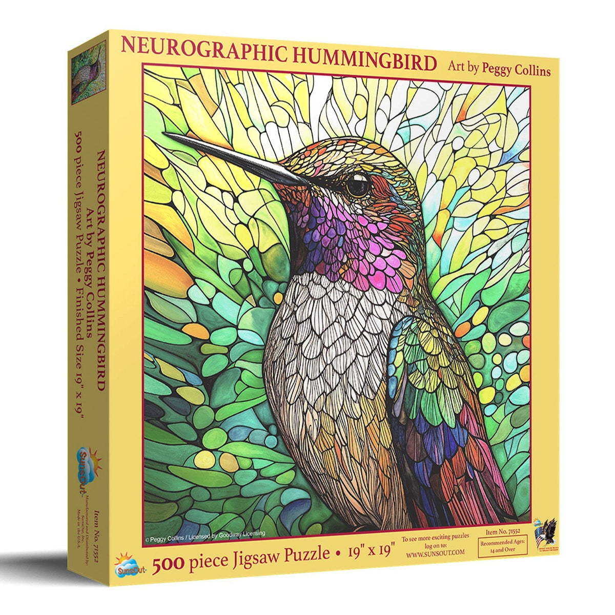 Neurographic Hummingbird 500 Piece Jigsaw Puzzle | SunsOut - Jigsaw Puzzles - The Puzzle Center