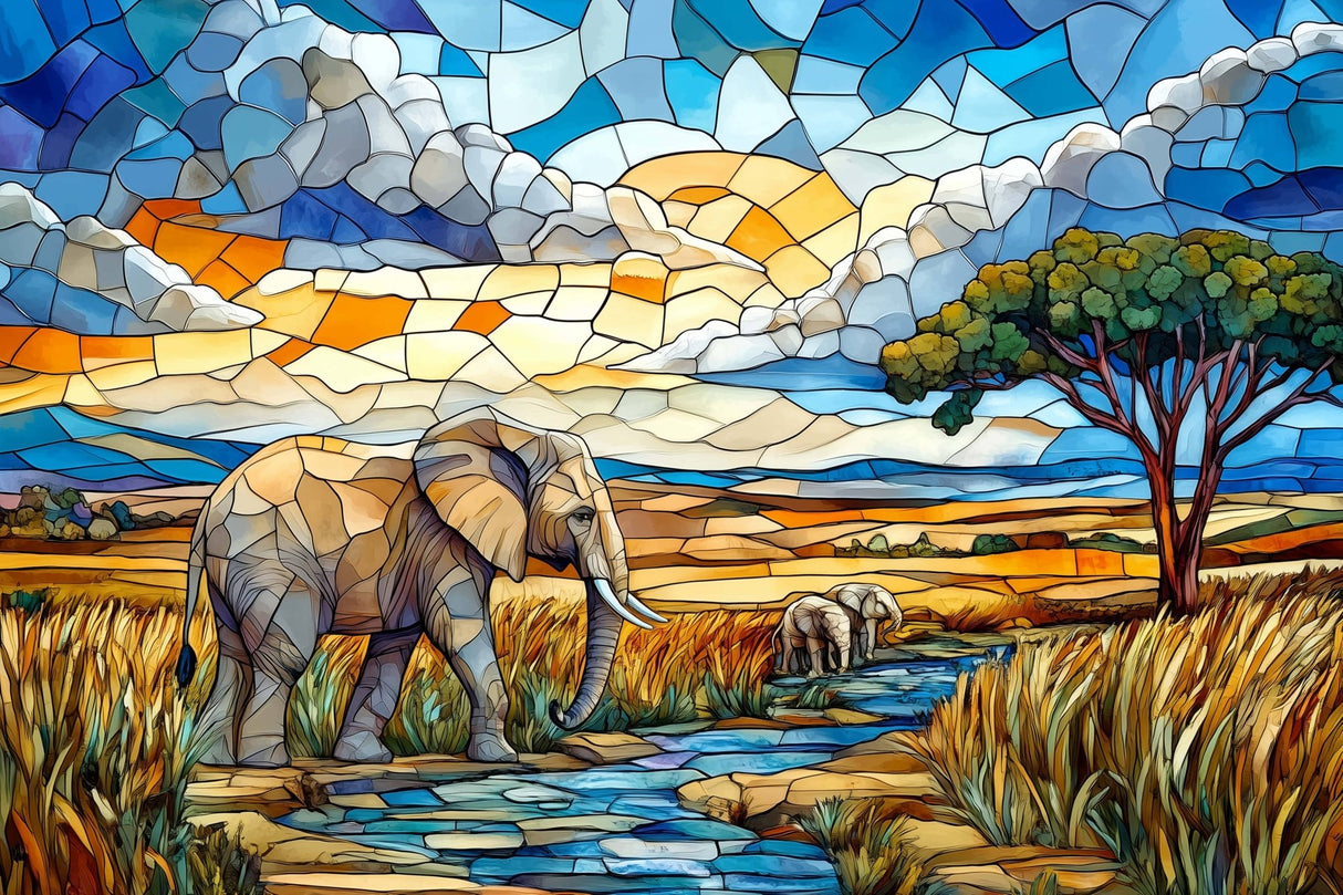 Noble Nomads Stained Glass 1000 Piece Jigsaw Puzzle | Trippy Puzzle Co - Jigsaw Puzzles - The Puzzle Center