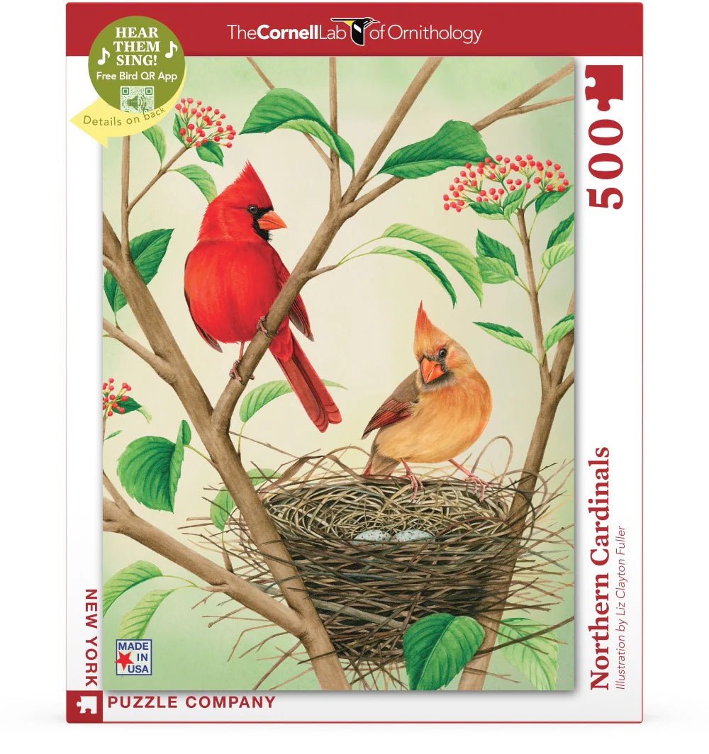 Northern Cardinals 500 Piece Jigsaw Puzzle | New York Puzzle Company - Jigsaw Puzzles - The Puzzle Center