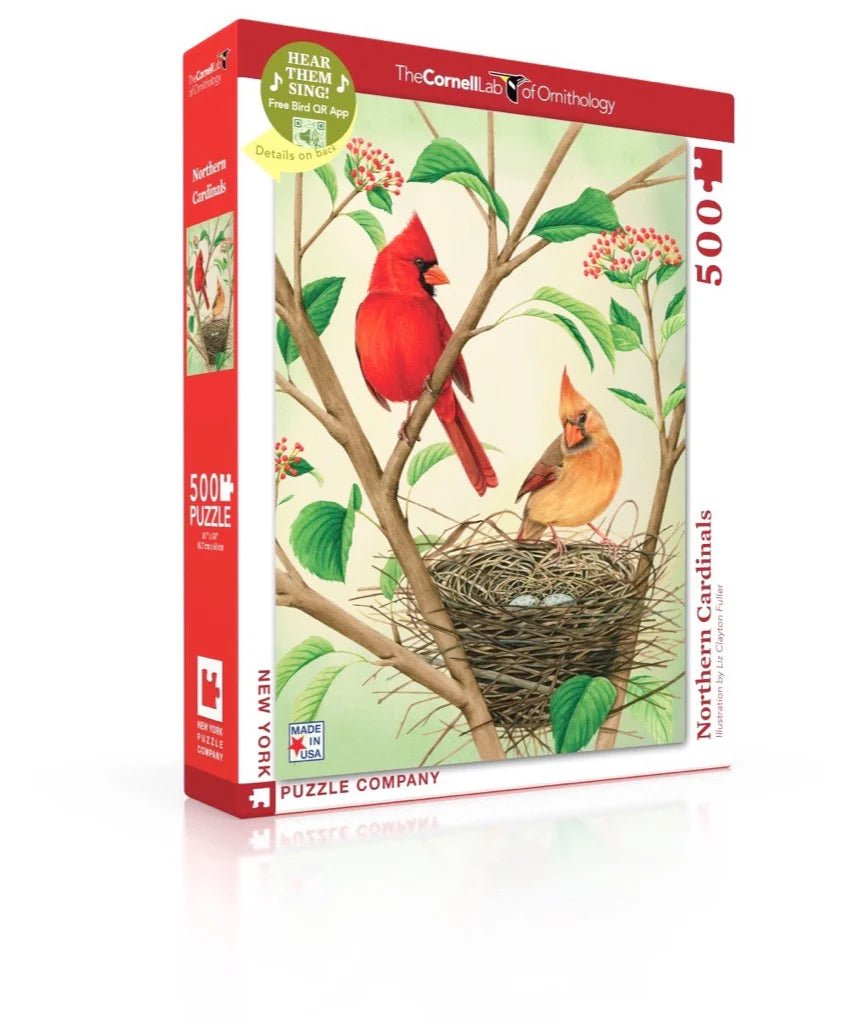 Northern Cardinals 500 Piece Jigsaw Puzzle | New York Puzzle Company - Jigsaw Puzzles - The Puzzle Center