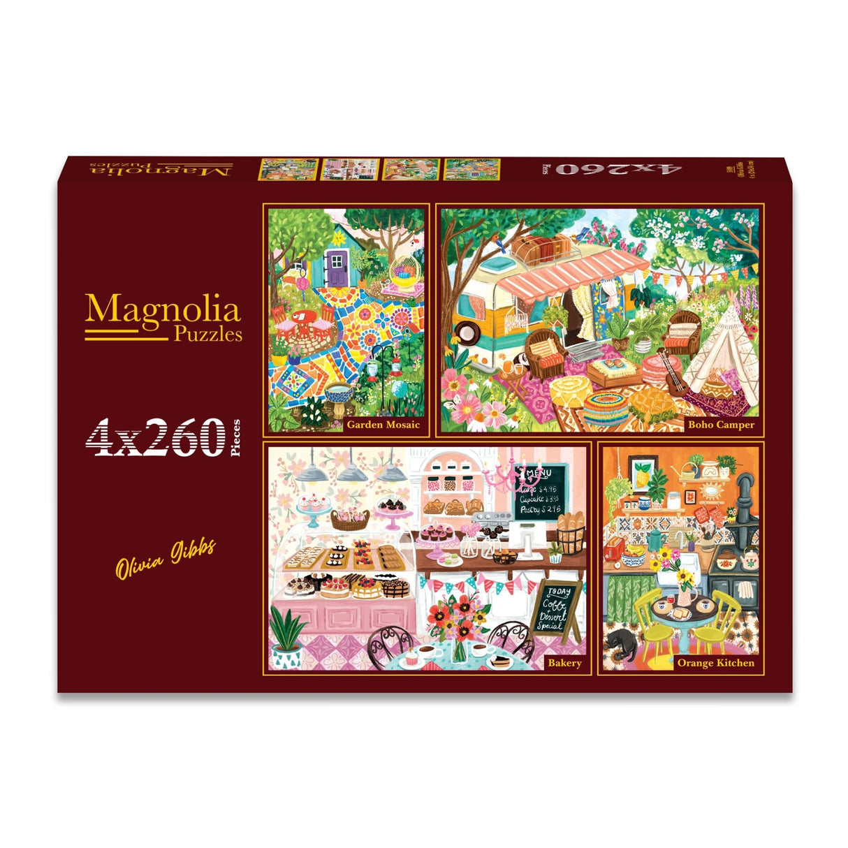 Olivia Gibbs 4 x 260 Pieces Jigsaw Puzzles | Magnolia - Jigsaw Puzzles - The Puzzle Center
