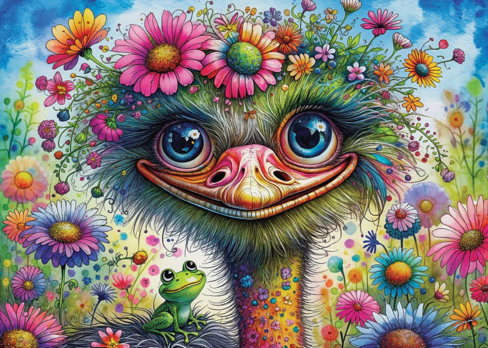 Ostrich And Friend 1000 Piece Jigsaw Puzzle | Delfy Puzzles - Jigsaw Puzzles - The Puzzle Center