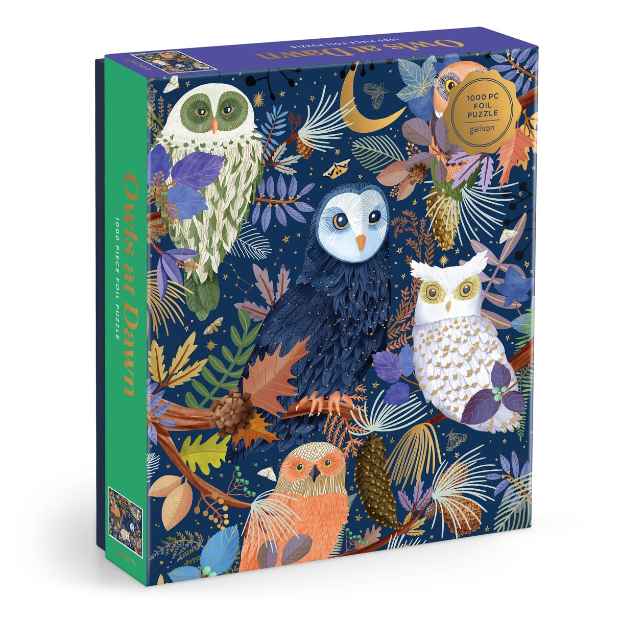 Owls At Dawn 1000 Piece Foil Jigsaw Puzzle | Galison