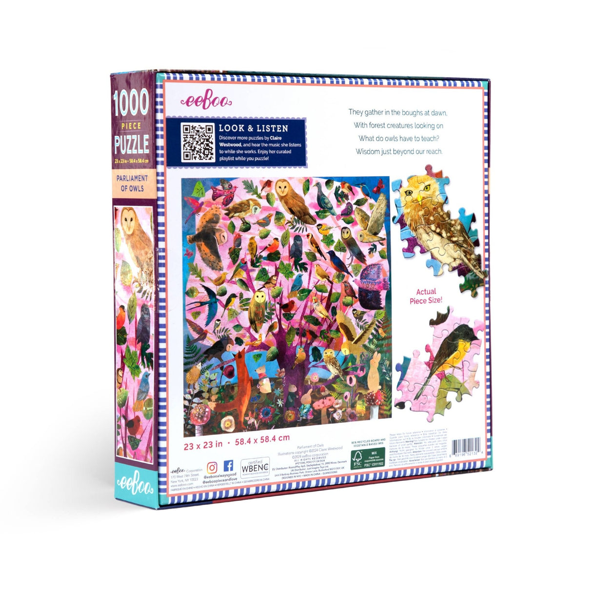 Parliament of Owls 1000 Piece Jigsaw Puzzle | eeBoo - Jigsaw Puzzles - The Puzzle Center