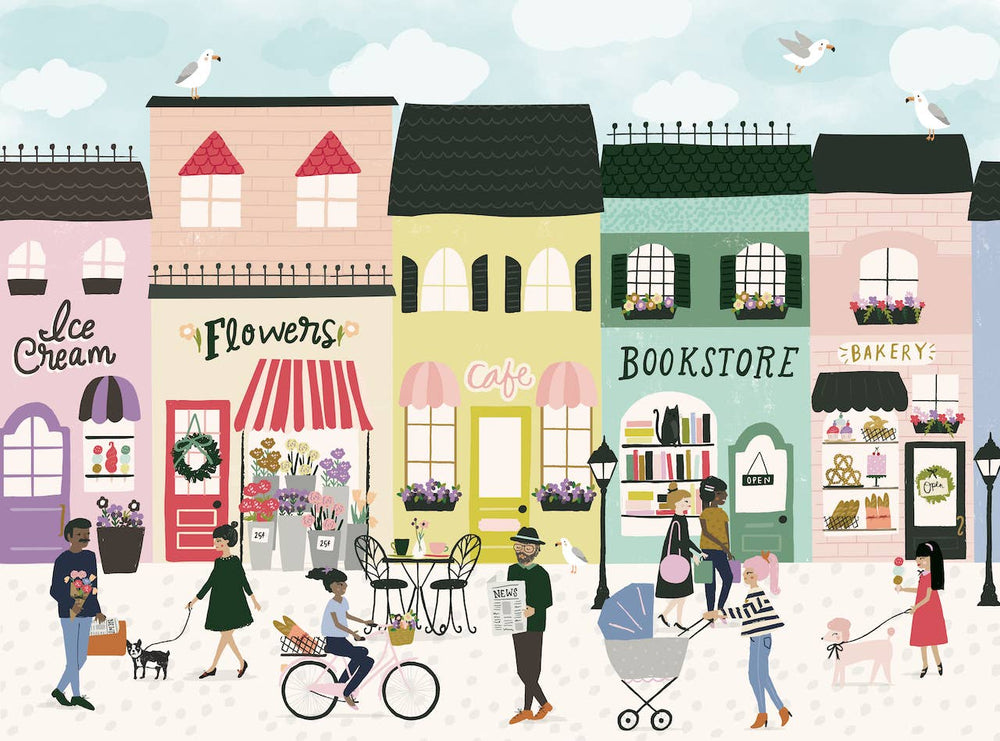 Pastries & Peonies 1000 Piece Puzzle by Puzzlefolk | Charming Street Scene Jigsaw Puzzle - Puzzlefolk - Jigsaw Puzzles - The Puzzle Center -