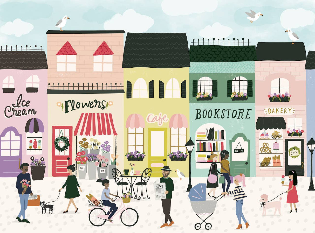 Pastries & Peonies 1000 Piece Puzzle by Puzzlefolk | Charming Street Scene Jigsaw Puzzle - Puzzlefolk - Jigsaw Puzzles - The Puzzle Center -