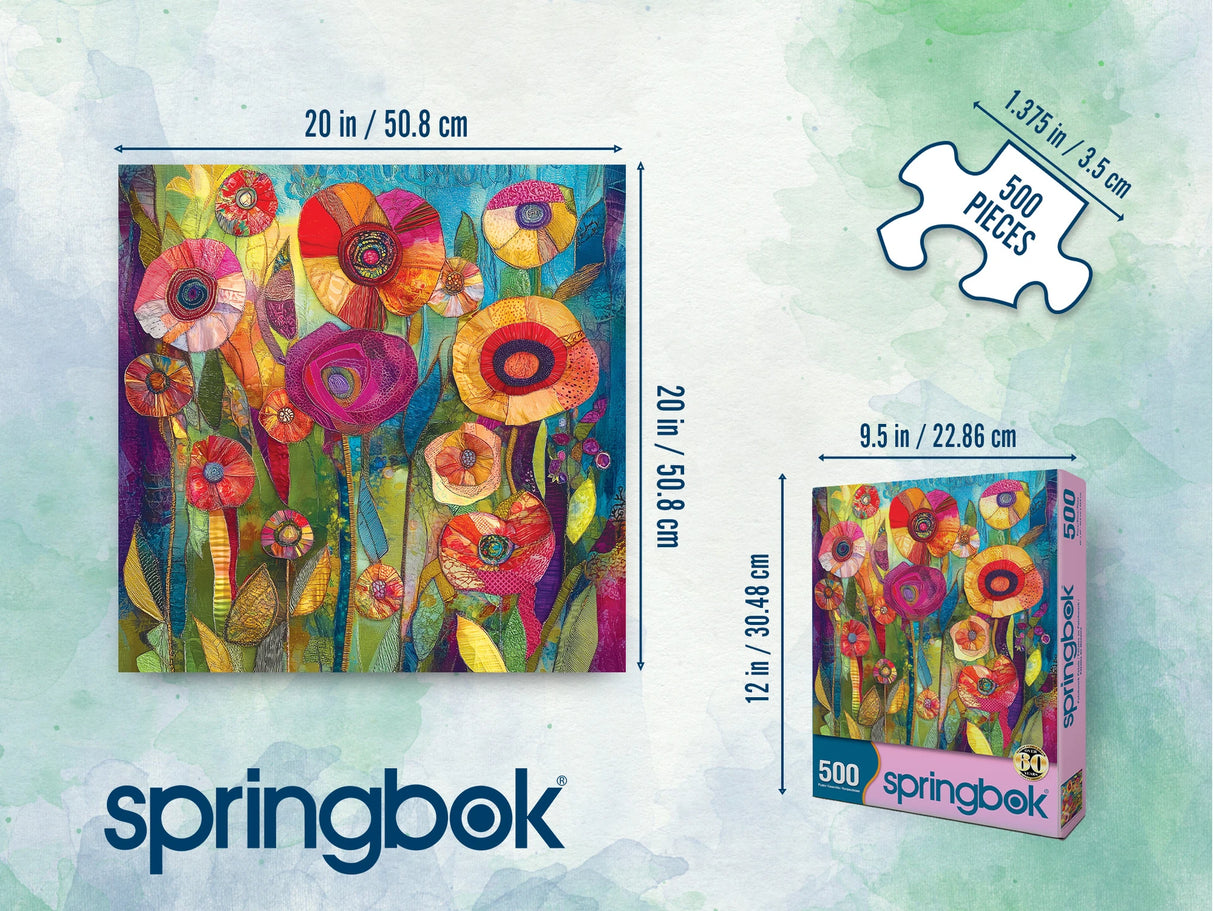 Patchwork Petals 500 Piece Jigsaw Puzzle | Springbok Puzzles