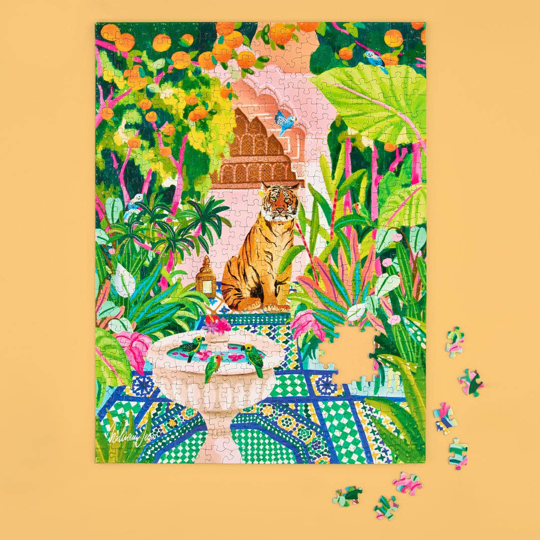 Peaceful Oasis and Tiger 500 Piece Jigsaw Puzzle | WerkShoppe - Jigsaw Puzzles - The Puzzle Center