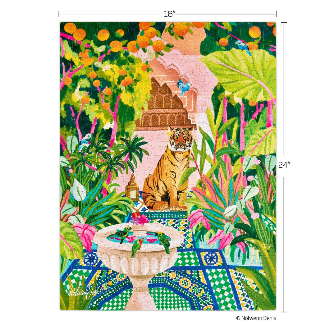 Peaceful Oasis and Tiger 500 Piece Jigsaw Puzzle | WerkShoppe - Jigsaw Puzzles - The Puzzle Center