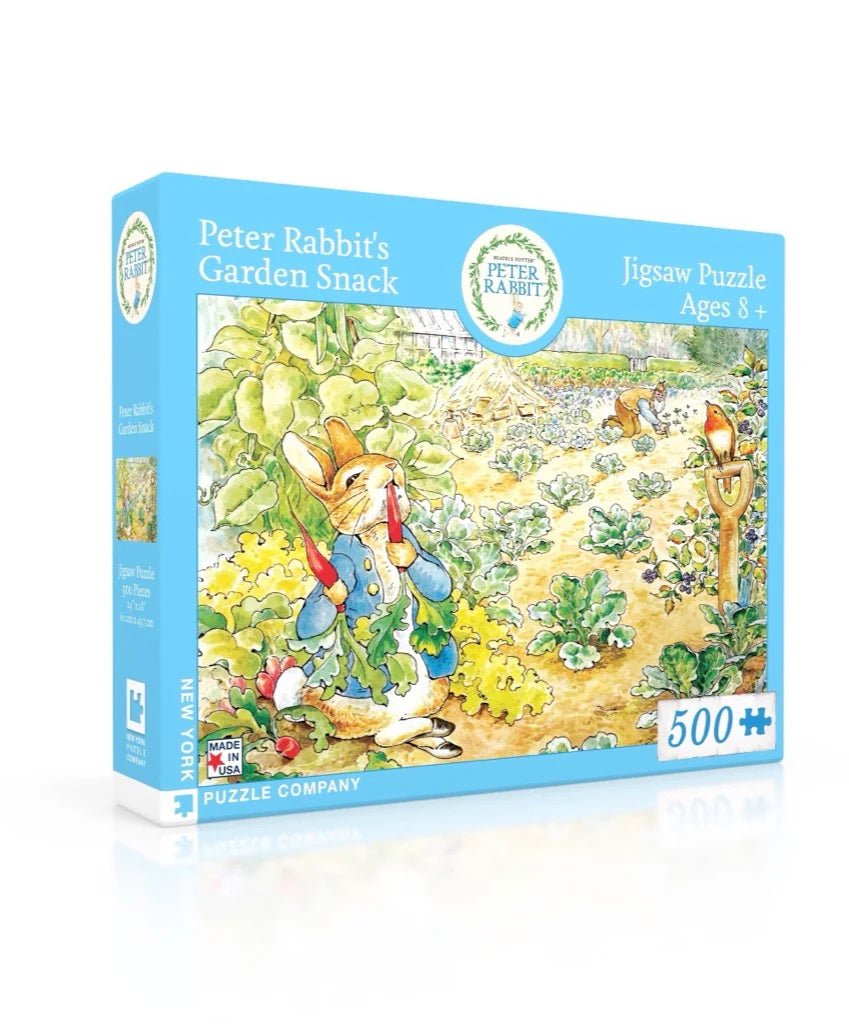 Peter Rabbit's Garden Snack - 500 Piece Puzzle by New York Puzzle Company - New York Puzzle Company - Jigsaw Puzzles - The Puzzle Center -