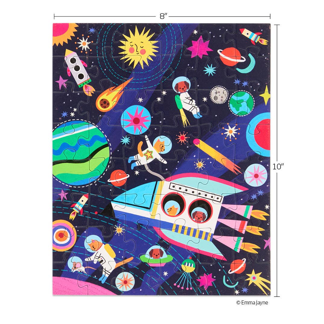 Pets In Space 48 Piece Puzzle Snax | WerkShoppe - Mini Jigsaw Puzzles - The Puzzle Center