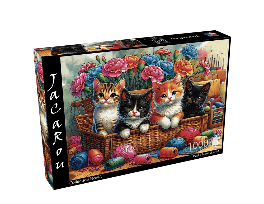 Playful Basket Quartet 1000 Piece Jigsaw Puzzle | JaCaRou Puzzles - Jigsaw Puzzles - The Puzzle Center