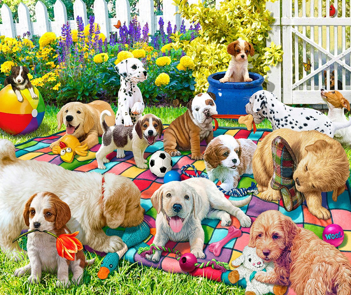 Playful Pups on Parade 1000 Piece Jigsaw Puzzle by Springbok Puzzles - Springbok Puzzles - Jigsaw Puzzles - The Puzzle Center -