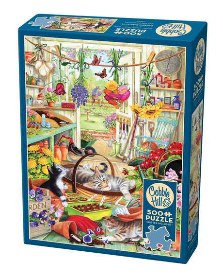 Potting Shed Cats 500 Piece Jigsaw Puzzle | Cobble Hill Puzzles - Jigsaw Puzzles - The Puzzle Center