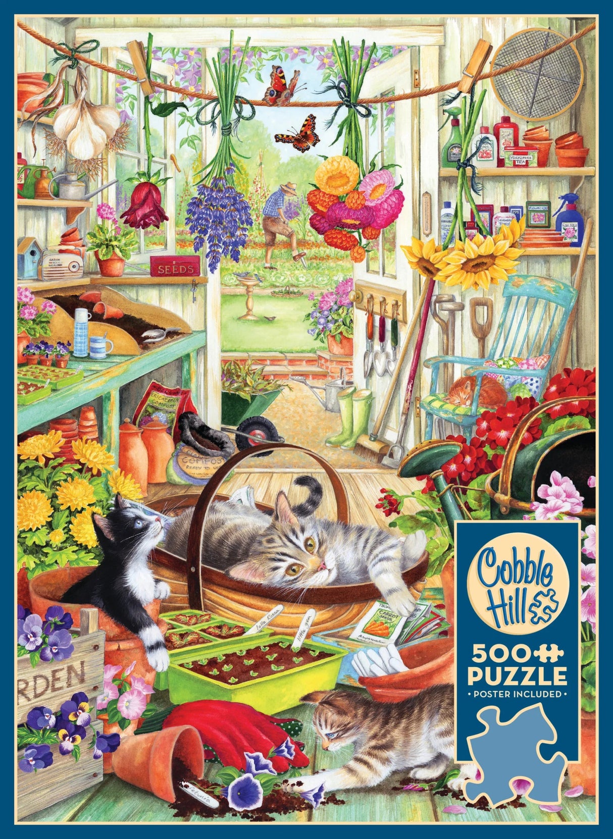 Potting Shed Cats 500 Piece Jigsaw Puzzle | Cobble Hill Puzzles - Jigsaw Puzzles - The Puzzle Center