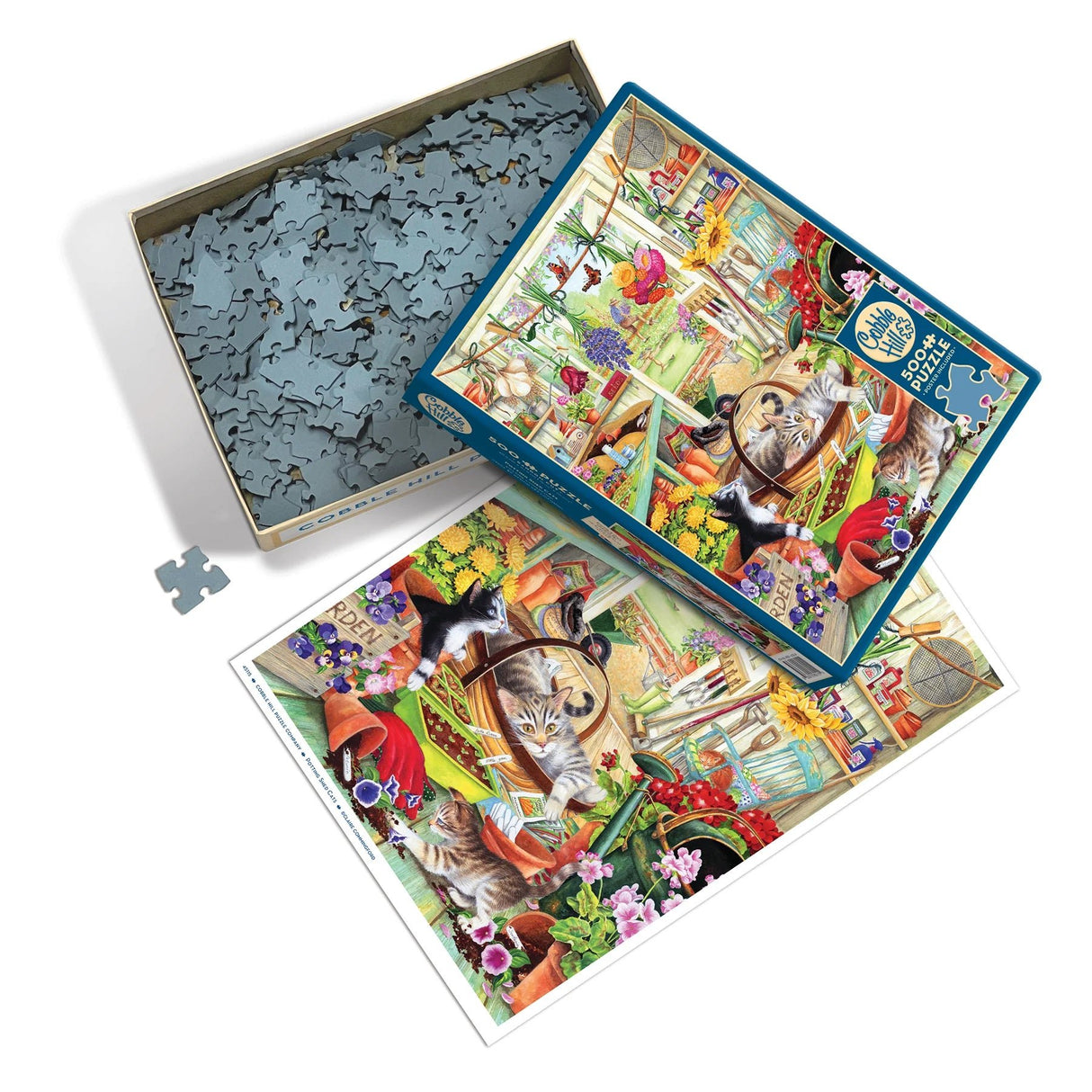Potting Shed Cats 500 Piece Jigsaw Puzzle | Cobble Hill Puzzles - Jigsaw Puzzles - The Puzzle Center