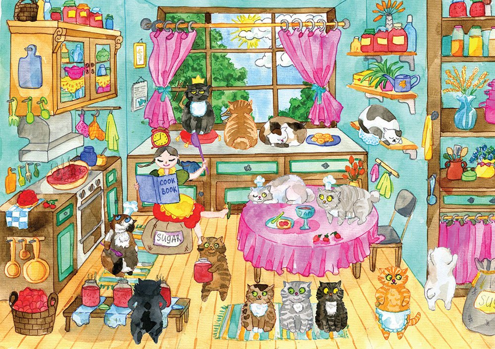 Pre-Order - Cats & Kitchen 1000 Piece Jigsaw Puzzle | Yazz - Jigsaw Puzzles - The Puzzle Center
