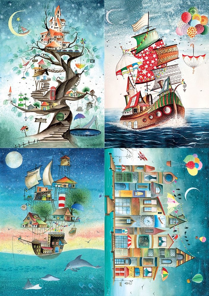 Pre-Order - Nihal Tecimen 4 x 260 Pieces Jigsaw Puzzles | Magnolia - Jigsaw Puzzles - The Puzzle Center