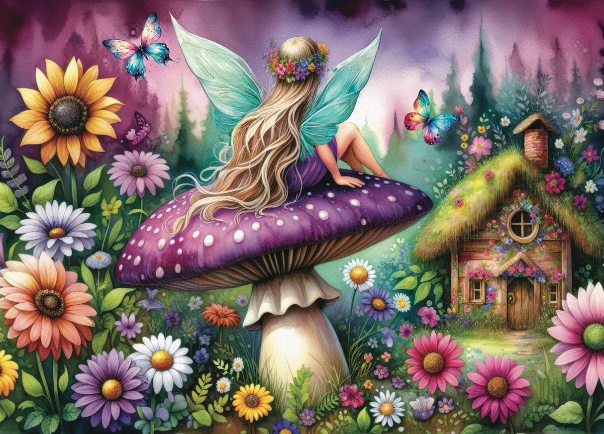 Purple Mushroom Rest 1000 Piece Jigsaw Puzzle by JaCaRou Puzzles - Jigsaw Puzzles - The Puzzle Center