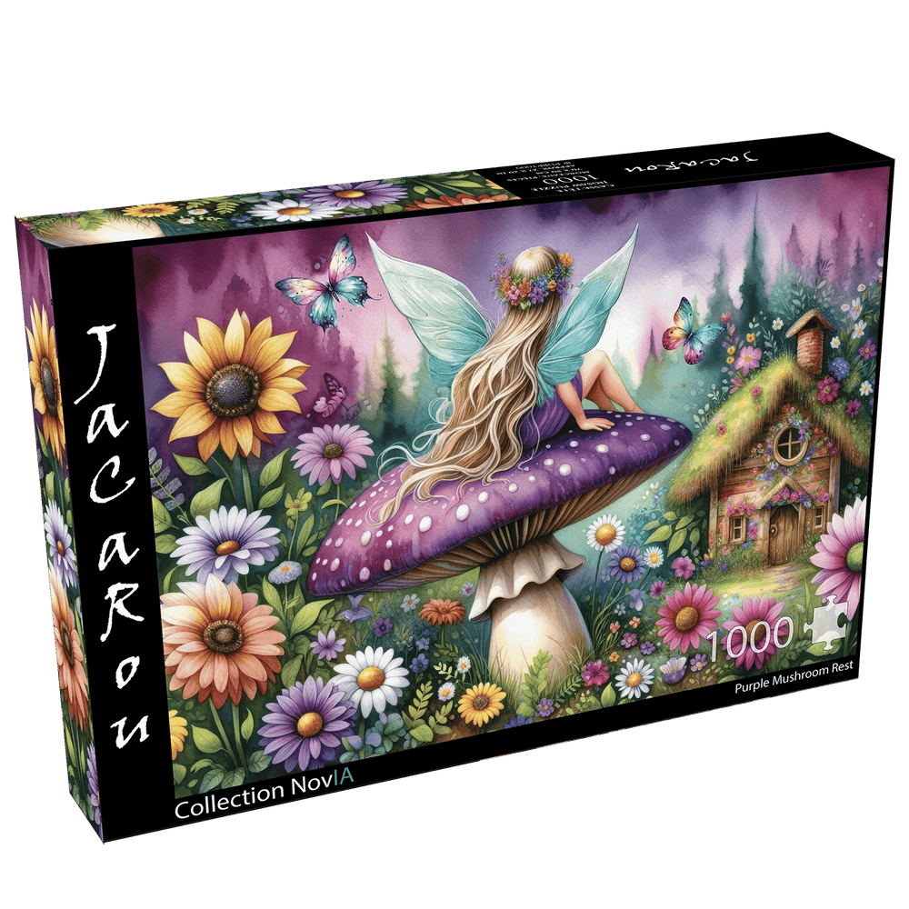 Purple Mushroom Rest 1000 Piece Jigsaw Puzzle by JaCaRou Puzzles - Jigsaw Puzzles - The Puzzle Center
