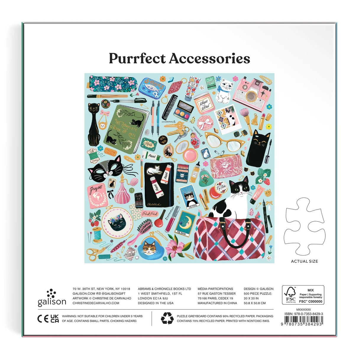 Purrfect Accessories 500 Piece Foil Jigsaw Puzzle | Galison - Jigsaw Puzzles - The Puzzle Center