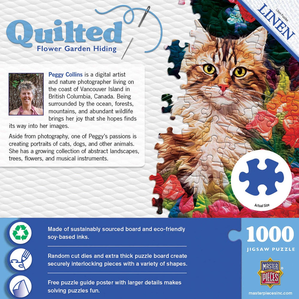 Quilted - Flower Garden Hiding 1000 Piece Puzzle | Masterpieces Puzzles - Jigsaw Puzzles - The Puzzle Center