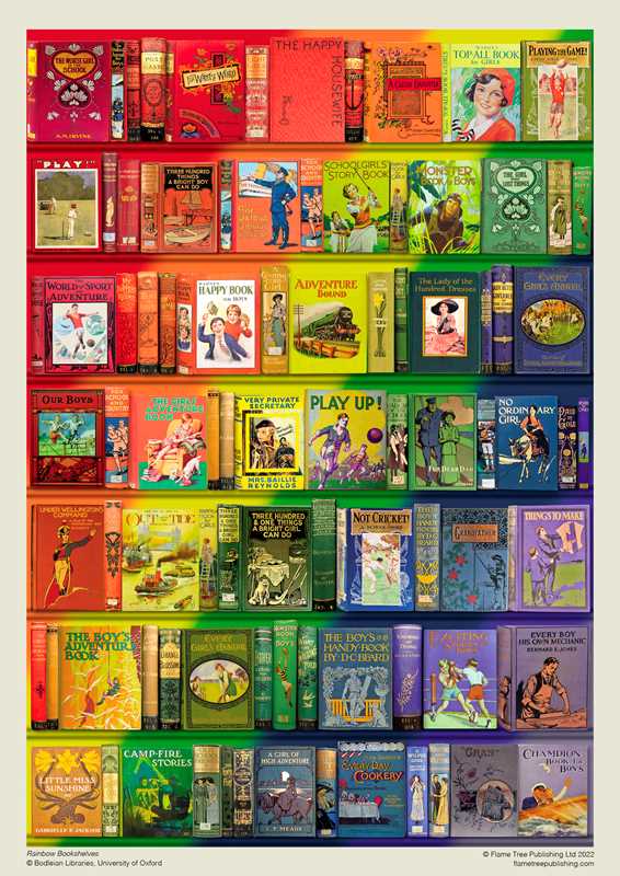 Rainbow Bookshelves 1000 piece jigsaw puzzle by Bodleian Libraries - Bodleian Libraries - Jigsaw Puzzles - The Puzzle Center -