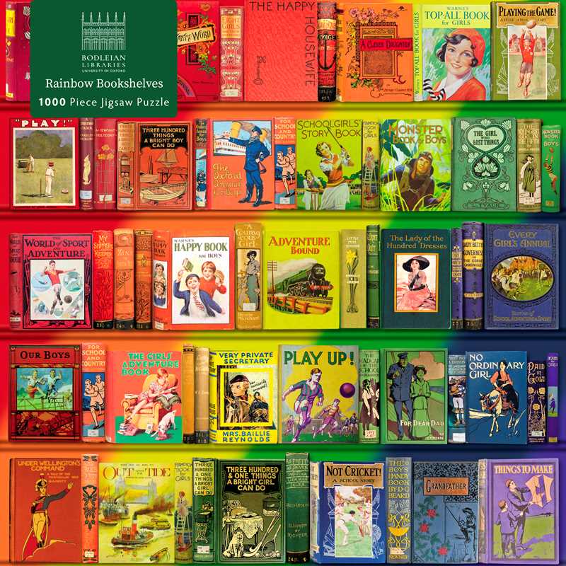Rainbow Bookshelves 1000 piece jigsaw puzzle by Bodleian Libraries - Bodleian Libraries - Jigsaw Puzzles - The Puzzle Center -