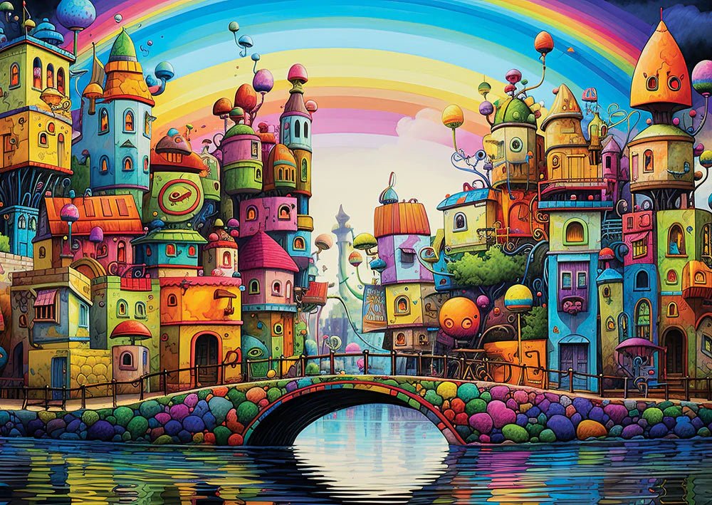 Rainbow City 1000 Piece Jigsaw Puzzle – Yazz Puzzles - Yazz - Jigsaw Puzzles - The Puzzle Center -